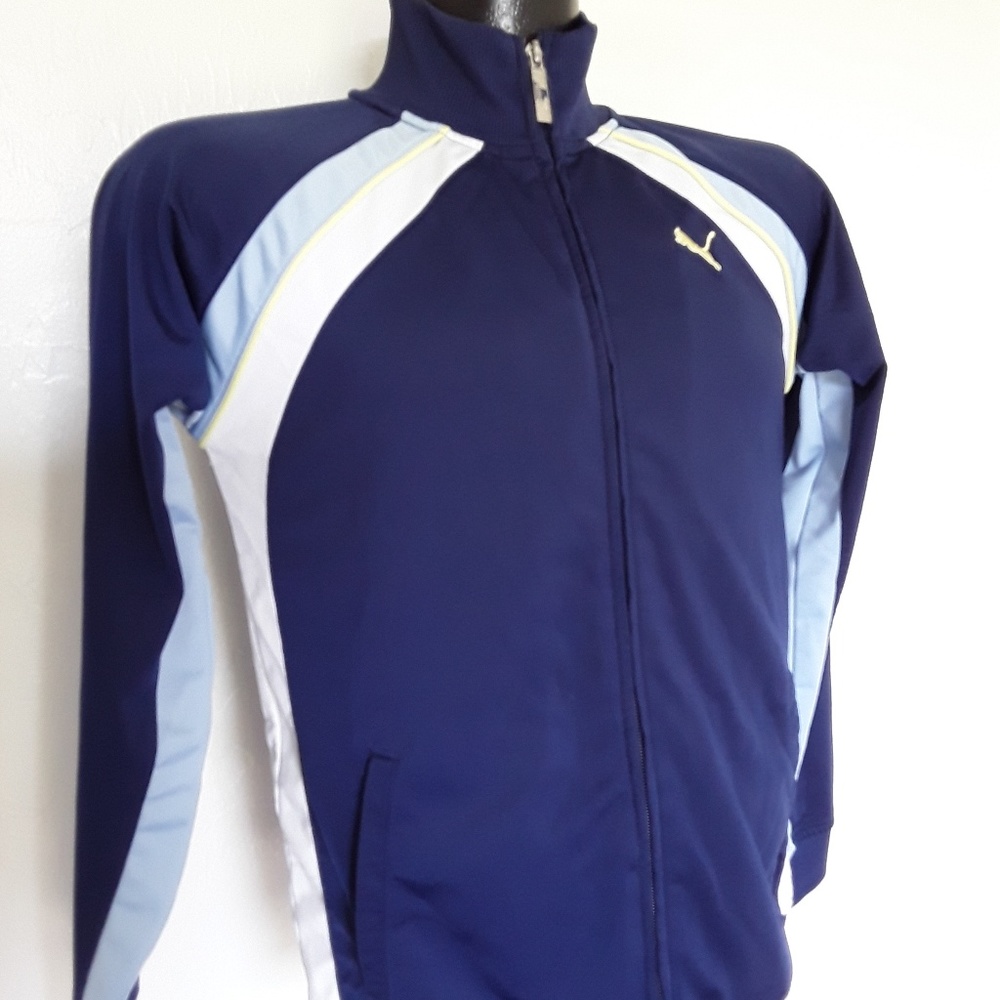 Puma boys sport blue jacket full zipper size L - Picture 4 of 6